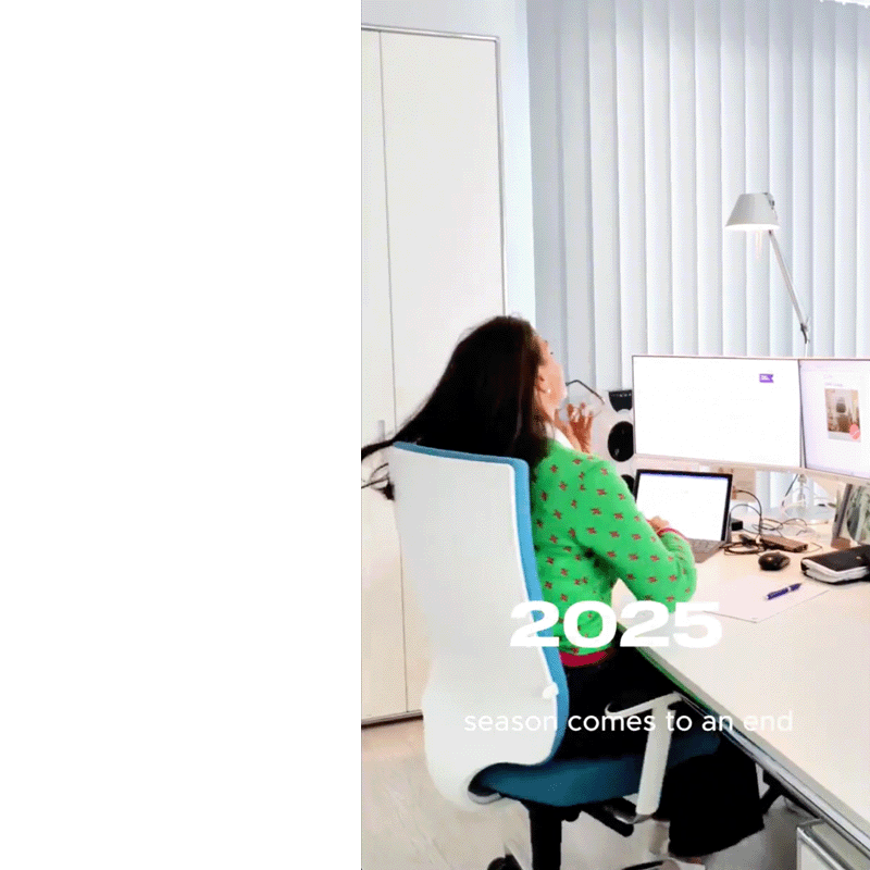 Angelika Henker am Schreibtisch. Text: 2025 season comes to an end.